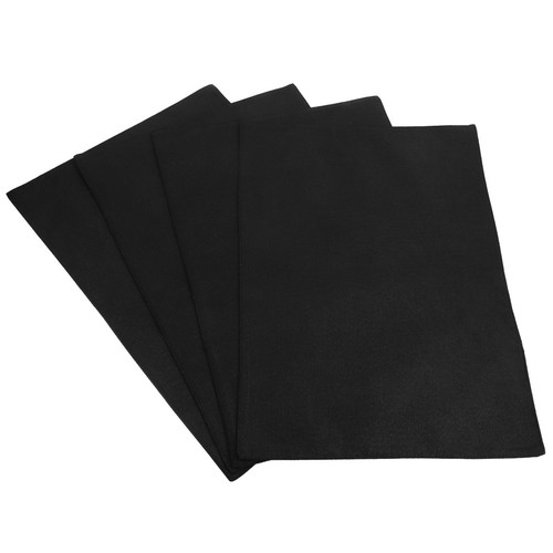 Foldable black linen placemats - linen,
