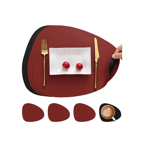 Pvc leather placemats - leather, 4